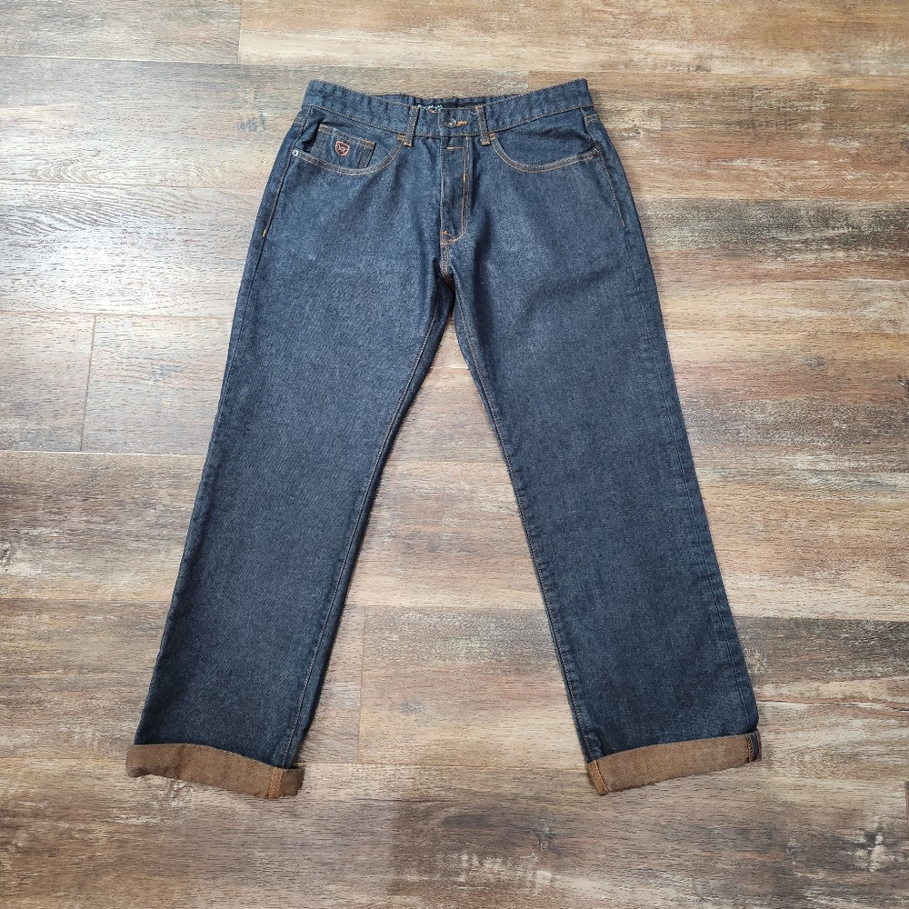 NWOT VINTAGE Y2K ROCAWEAR CLASSIC FIT STRAIGHT LEG JEANS SIZE 34